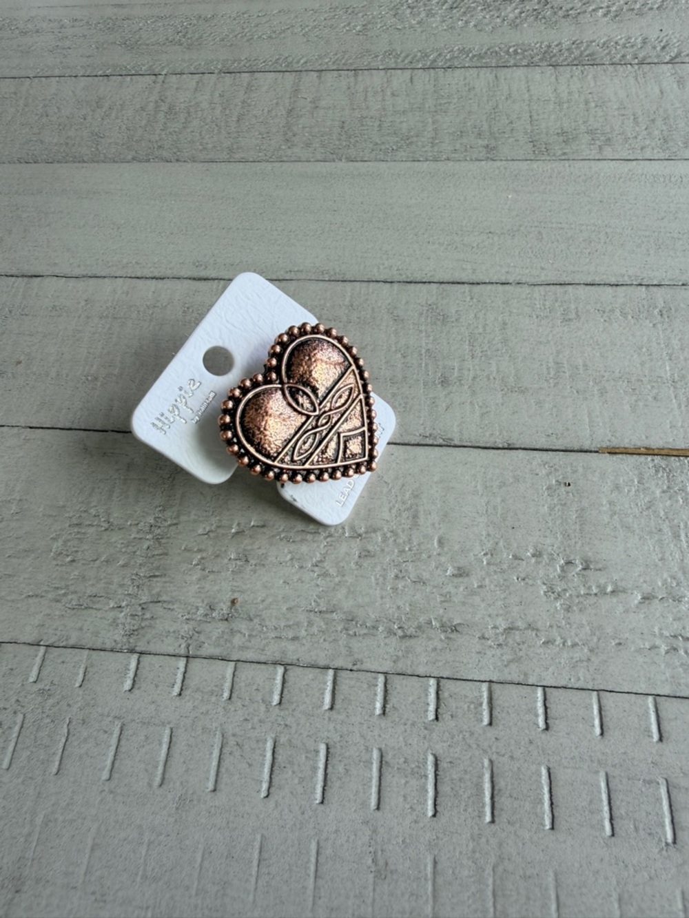 Western Fashion Copper Heart Statement Ring New